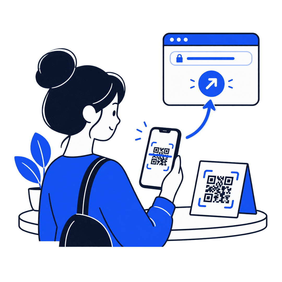 Someone scanning a QR code with their phone