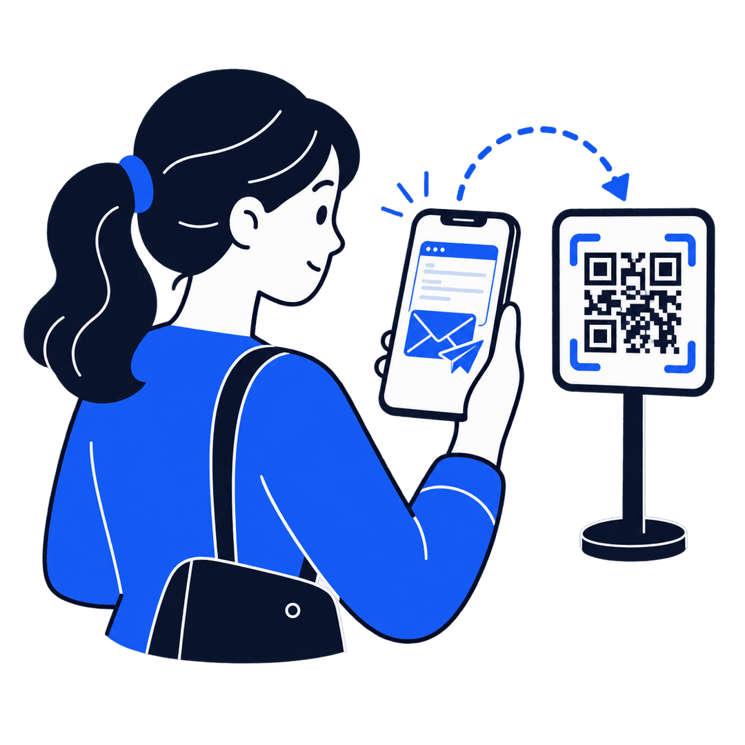 Someone scanning a QR code with their phone