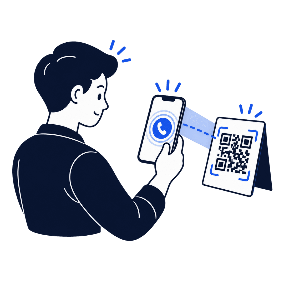 Someone scanning a QR code with their phone