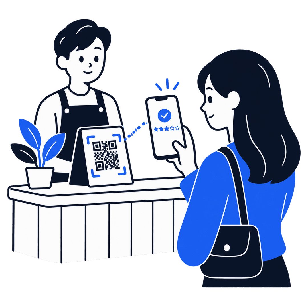 Someone scanning a QR code with their phone