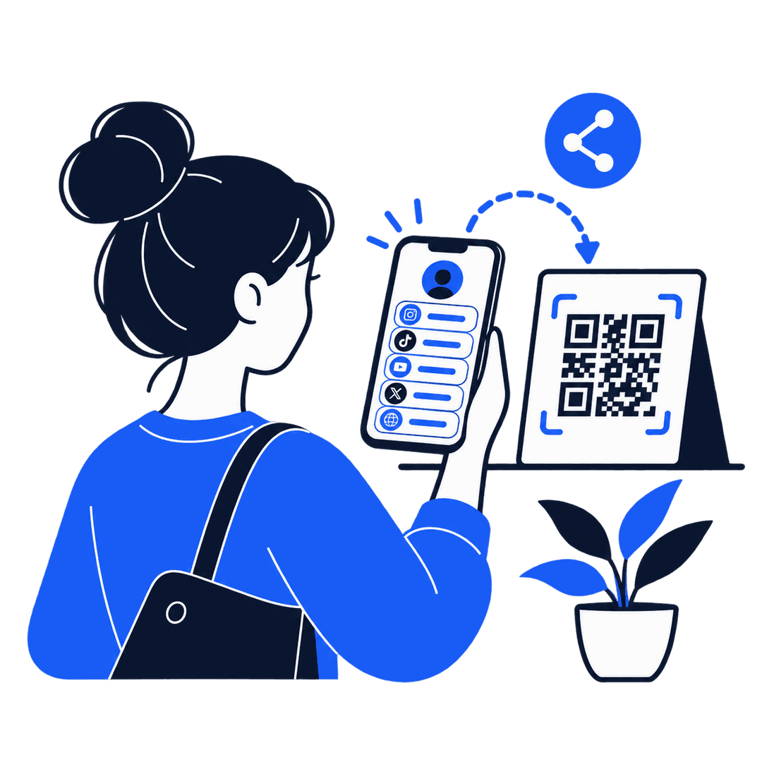 Someone scanning a QR code with their phone